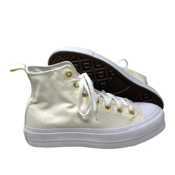 Converse Ctas Lift Casual Sneaker Platform White High Women Custom 172580C-WWWWG - Picture 8 of 10